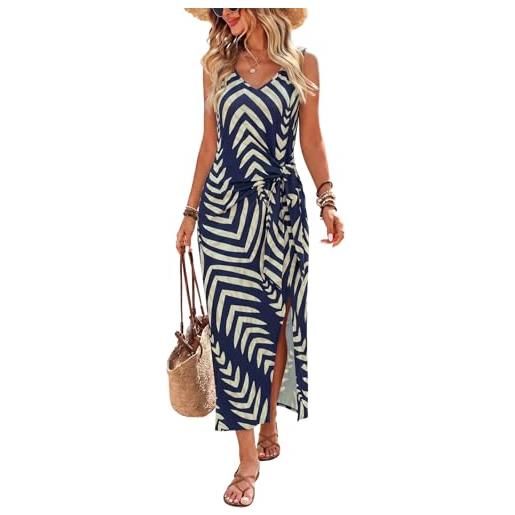 Generico cotton-linen vestito estivo donna lunghi vestiti estivo donna causal leggero vestito elegante cerimonia eleganti estivi mare vestiti chic prendisole comode abbigliamento spiaggia marina m