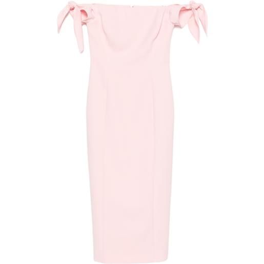 Carolina Herrera abito midi con spalle scoperte - rosa