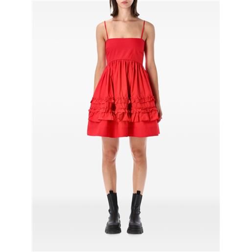 GANNI abito in cotone rosso