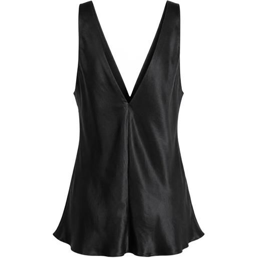 Maria McManus top smanicato deep con scollo a v - nero
