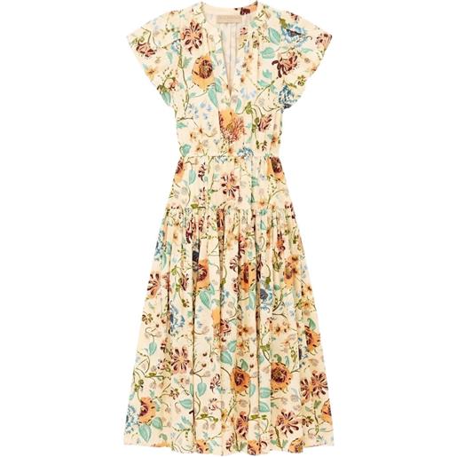 Ulla Johnson abito midi marin a fiori - toni neutri