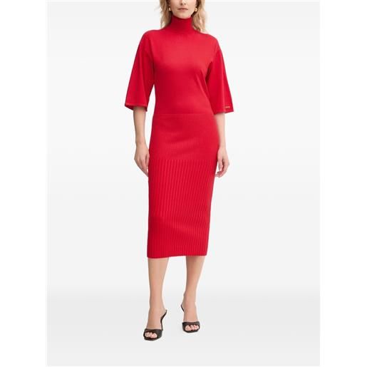 TWINSET abito midi a collo alto - rosso