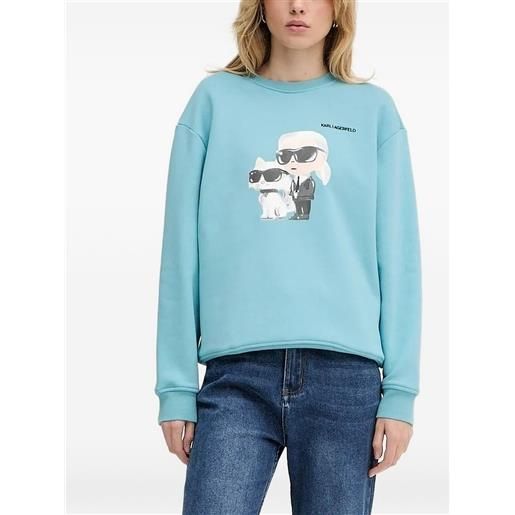 Karl Lagerfeld felpa con stampa - blu