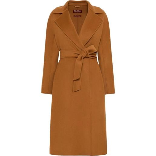 Max Mara cappotto a portafoglio in lana, cashmere e seta - caramel - marrone
