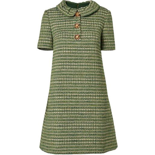 Carolina Herrera abito corto in tweed - verde