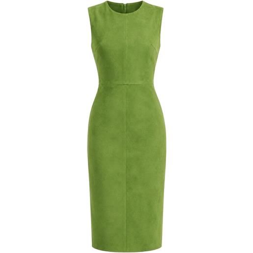 Stouls abito lungo evita in pelle scamosciata - verde