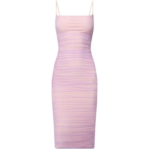 Herve Leger abito midi the zia con ruches - rosa