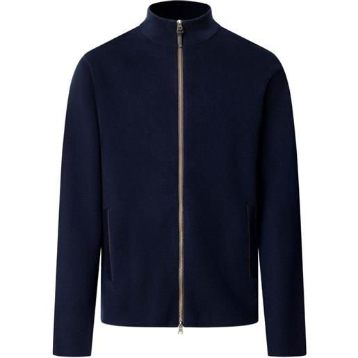 Hackett London cardigan milano in lana merino - blu