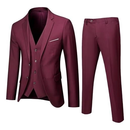 Generico abiti da uomo 2 pezzi suit tinta unita formale da matrimonio blazer e pantaloni elegante affari cerimonia completo da uomo casual dinner abito da sposa wedding cerimonia slim fit abiti da lavoro