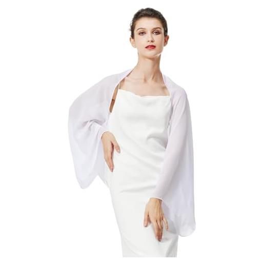 BEAUTELICATE scialle coprispalle elegante donna stola chiffon cape estivo per abito sposa damigella cerimonia matrimonio serata
