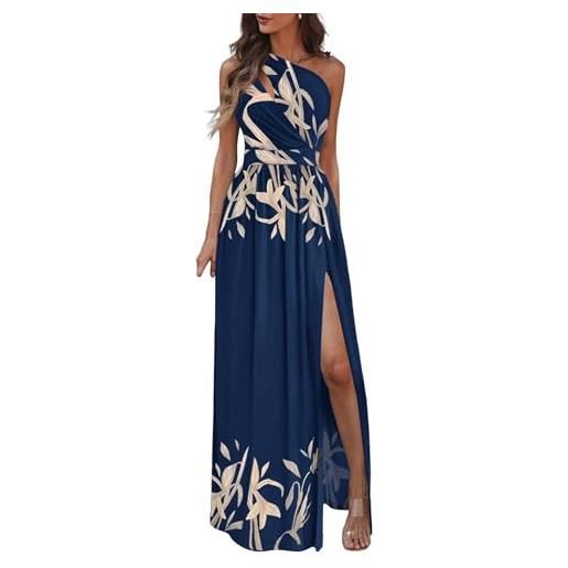 iSpchen abito da sole donna elegante lungo a vita alta con spalle scoperte