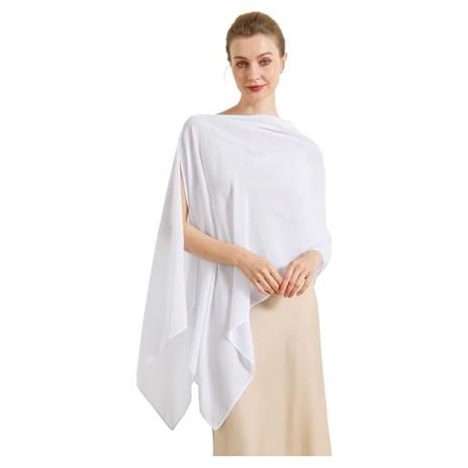 BEAUTELICATE scialle elegante donna poncho coprispalle chiffon stola cape estivo per sposa damigella cerimonia matrimonio abito