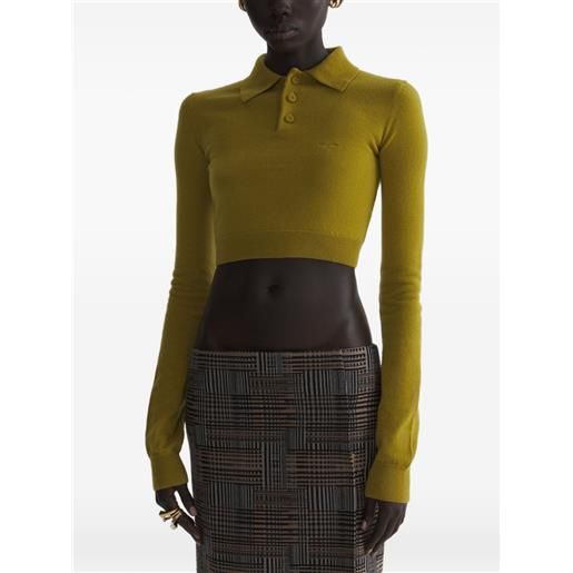 Mugler polo crop - giallo