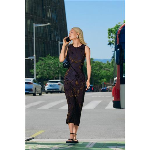Desigual, vestito senza maniche in maglia, donna, poliestere, marrone, l