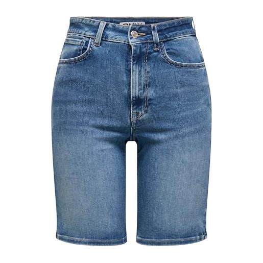 ONLY onlmadison blush hw shorts dnm cro noos, media blu denim, m donna
