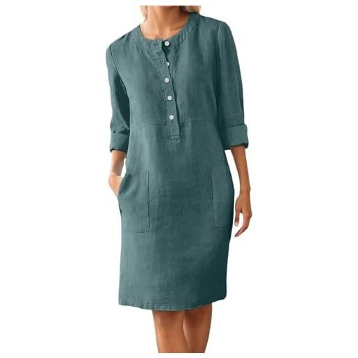 LKRSEEF vestito donna estivo vestiti estivi donna abiti lunghi lungo elegante tubino svasati abito mare cotone cerimonia curvy corto in taglie forti da 4xl caftano lino boho chic spiaggia primaverile
