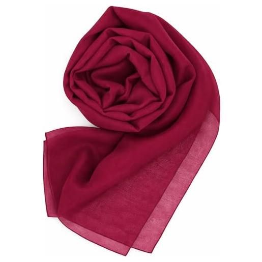 MAPIMANIA - stola elegante donna color bordeaux per cerimonia e matrimonio made in italy, scialle coprispalle estivo chiffon 200x80, sciarpa copri spalle per abito