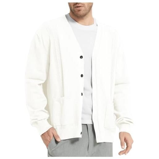 Donason cardigan da uomo lavorato a maglia casual maglione a maniche lunghe in cotone con scollo a v maglioni invernale classico con bottoni e tasche