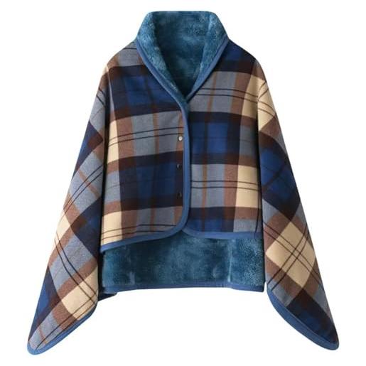 WINKEEY poncho delle donne, mantello caldo invernale, maglia cape cardigan per le donne, wrap open front cape, coperta calda invernale, coperta in pile spessa