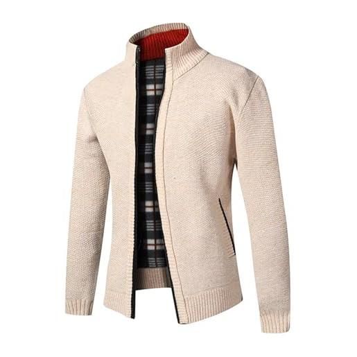 Shuanghao uomo autunno-inverno casual-mode lavorato-maglia cardigan-maglione - stand collare, con zip e tasca, manica lunga, calda, classico maglione in pile uomo giacca di alta qualità outdoor