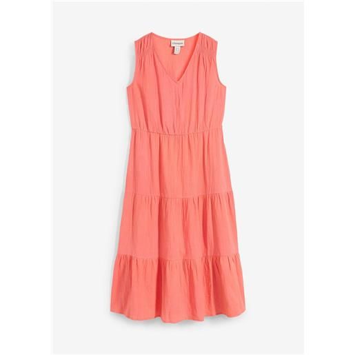 bonprix abito midi in mussola di cotone morbida-fucsia