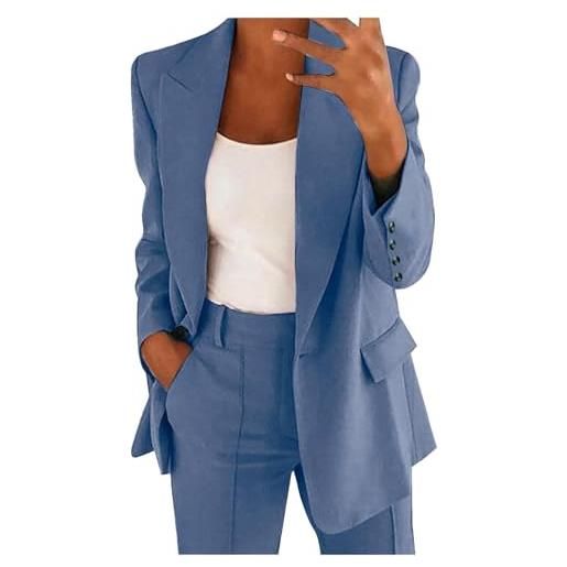 Generico tailleur donna da ufficio eleganti completo da lavoro in due pezzi taglie forti set blazer manica lunga bottone aperto pantaloni e giacca cappotti casual business per business e matrimoni