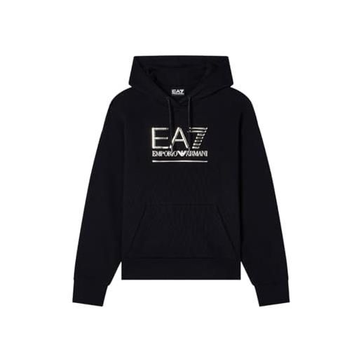 Emporio Armani ea7 felpa da donna con cappuccio visibility in misto cotone felpato