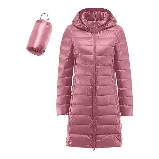 Generico piumino lungo da donna cappotto giacca imbottita slim aderente di media lunghezza da donna imbottita in caldo piumino leggero casual invernale giacca