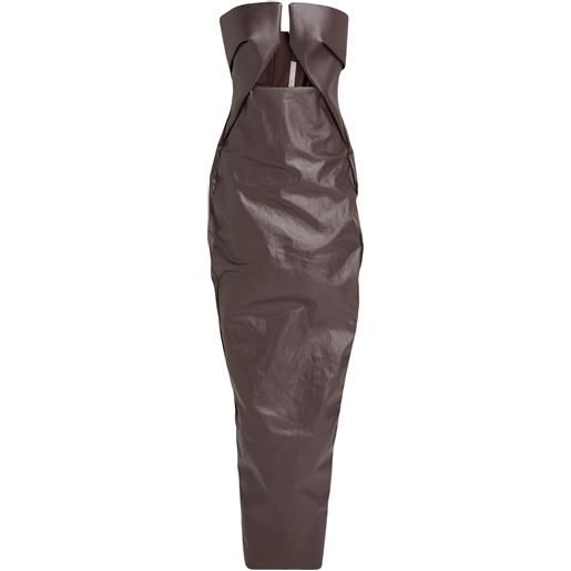 RICK OWENS - vestito in jeans - cioccolato