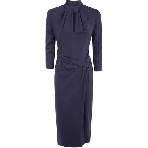 Giorgio Armani abito midi con arricciatura - nero
