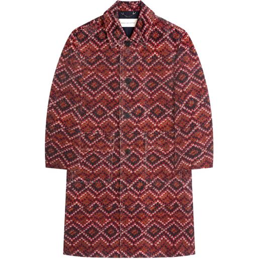 DRIES VAN NOTEN cappotto a coste - rosso