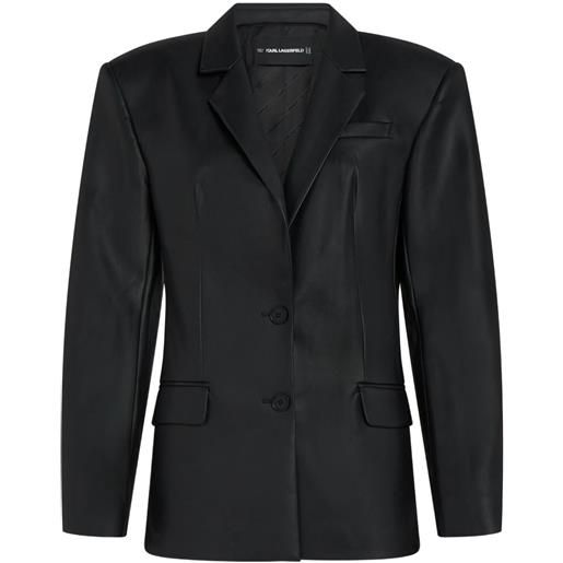 Karl Lagerfeld blazer in pelle sintetica - nero
