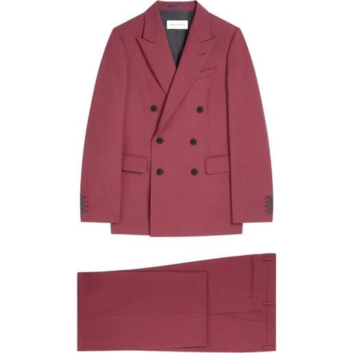 DRIES VAN NOTEN completo doppiopetto in lana - rosso