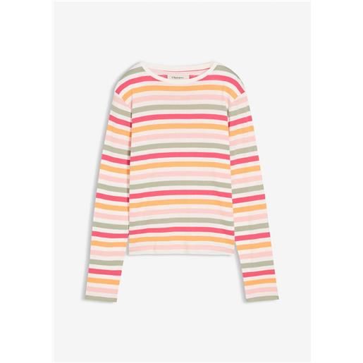 bonprix maglia a maniche lunghe in puro cotone-fucsia