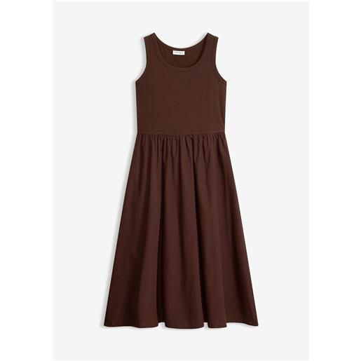 bonprix abito di jersey in materiale misto-marrone
