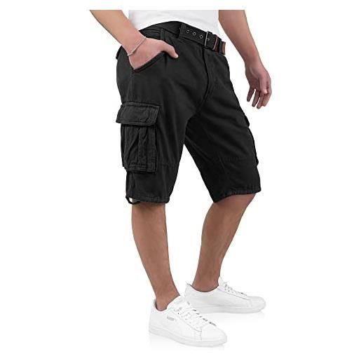 Indicode kjeld - pantaloncini cargo da uomo con 6 tasche, inclusa cintura in tessuto, in 100% cotone | pantaloncini corti bermuda estivi, pantaloncini corti da uomo, pantaloni cargo corti estivi per