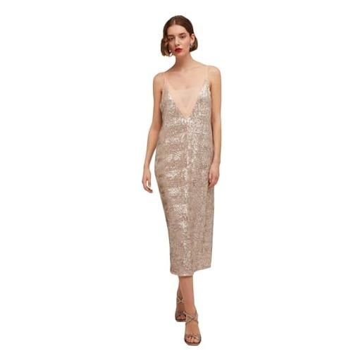 Motivi: vestito midi full paillettes rosa. 40 stagione primavera estate 2025. 
