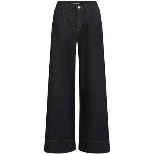 Karl Lagerfeld pantaloni denim a gamba ampia - blu