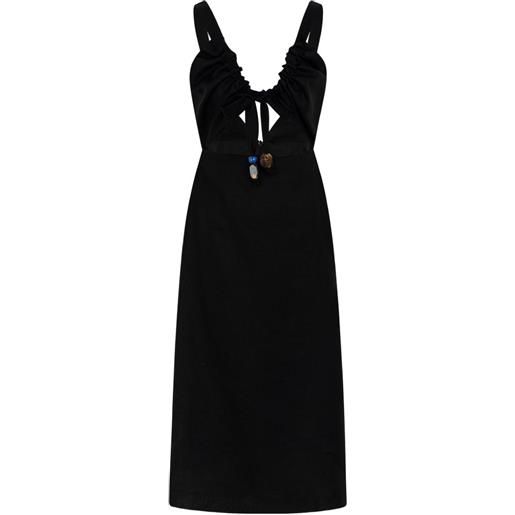 CAYET abito midi helena con dettaglio cut-out - nero