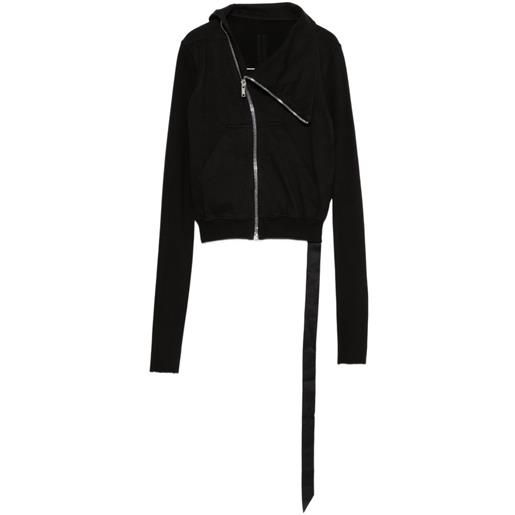 Rick Owens DRKSHDW felpa con zip asimmetrica - nero