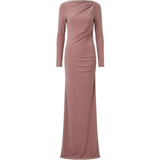 THE ANDAMANE abito lungo sophie con ruches - rosa