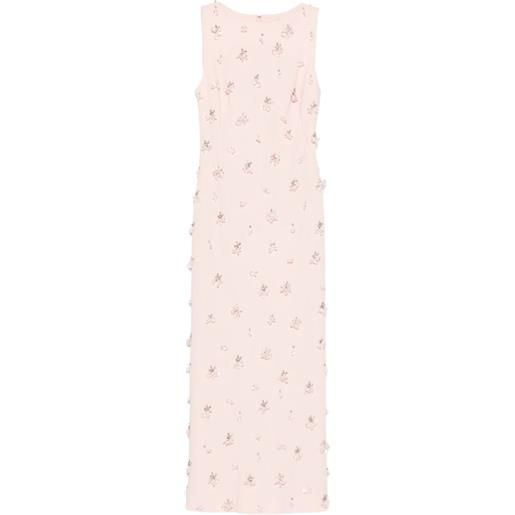 SIMKHAI abito lungo smanicato claudia con decorazione a fiori - rosa
