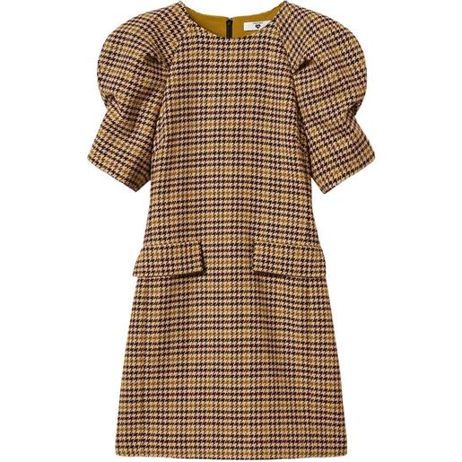 TWINSET abito corto in pied-de-poule jacquard - marrone