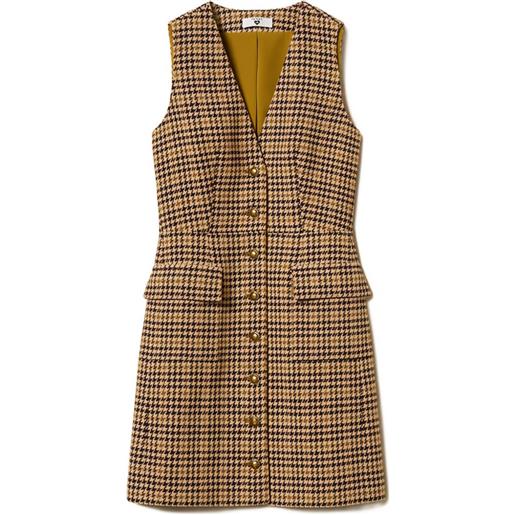 TWINSET chemisier corto con motivo pied-de-poule - toni neutri