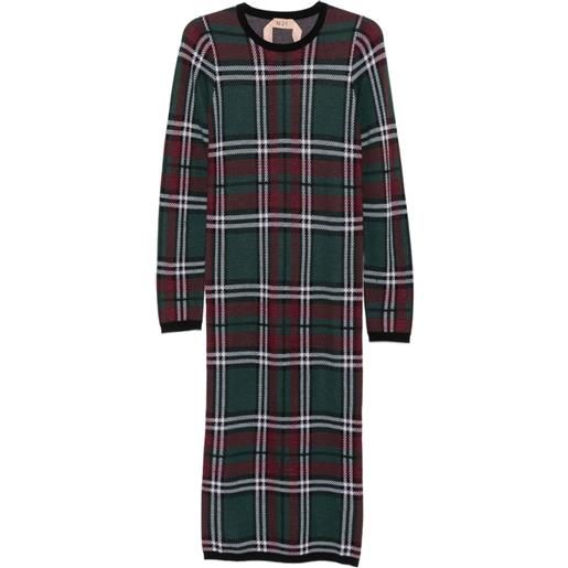Nº21 abito tartan a maniche lunghe - verde