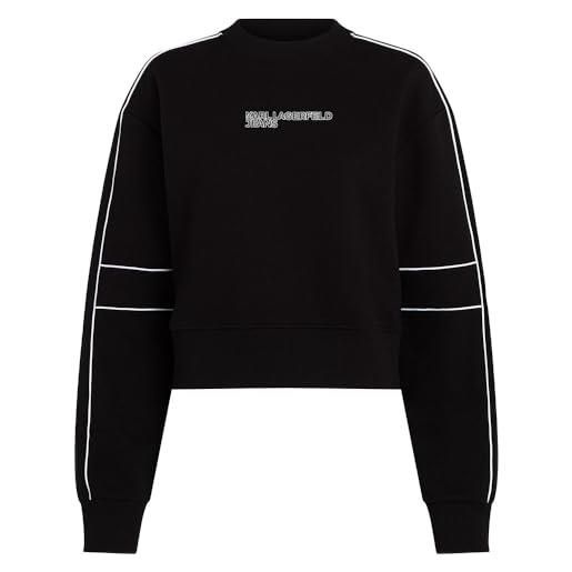 Karl lagerfeld jeans donne relaxed crop piping sweatshirt