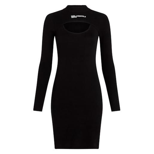 Karl lagerfeld jeans donna cut out knit dress black m
