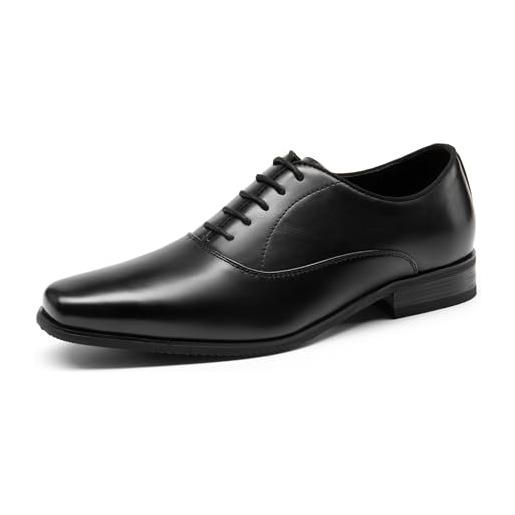 Bruno Marc scarpe oxford uomo eleganti pelle sintetica, nero, 43