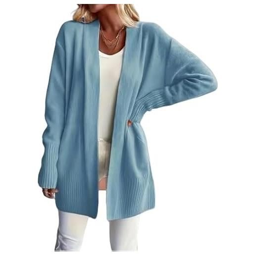 Generico cardigan da donna, a maniche lunghe, aperto sul davanti, in maglia, con tasca, elegante, casual, larghi, da donna, boyfriend, cardigan, cappotti