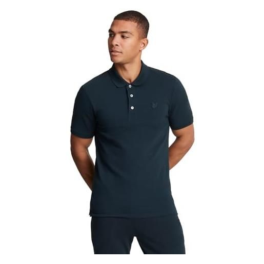 Lyle & Scott uomo polo con aquila tonale, dark navy, m